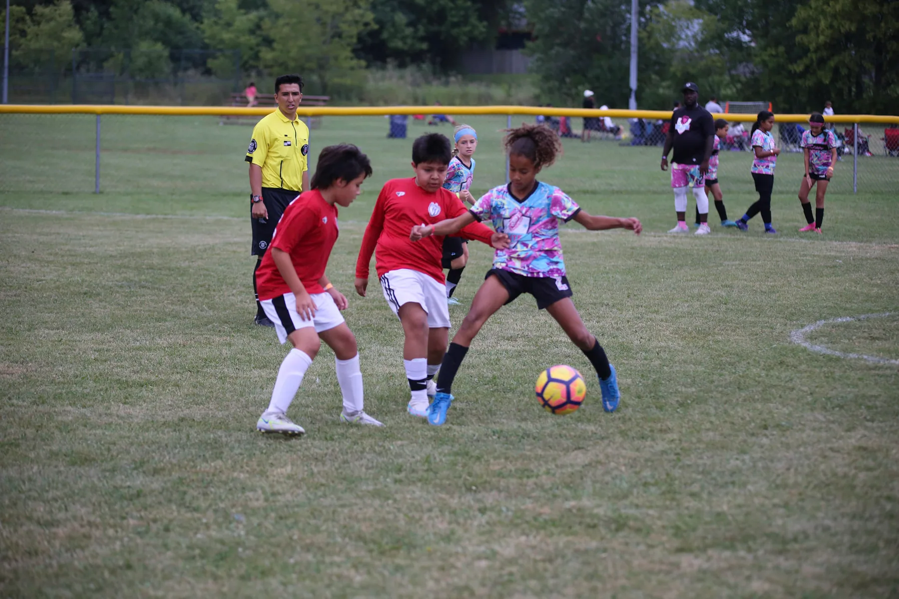 Youth sports activity at a North Chicago Foss Park District park.